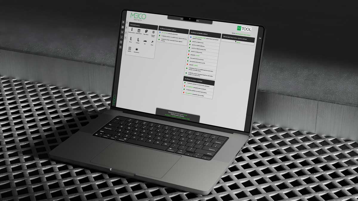 Aplikace MTool na notebooku